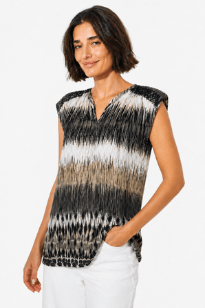 Embellished  Shoulder Tunic-Size: S/M