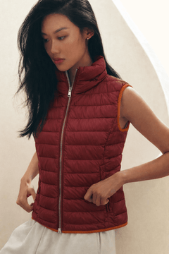 Plum Red Down Puffer Vest- Size: S/M