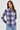 Cotton Plaid Shirt in Boyfriend Fit - Size: M