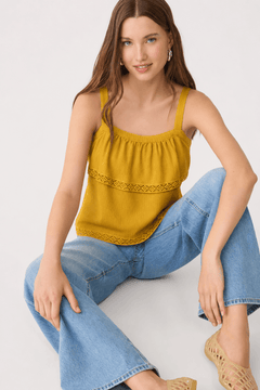 ♦︎ Crochet Trim Cami Top - Size: M (Condition: Good)