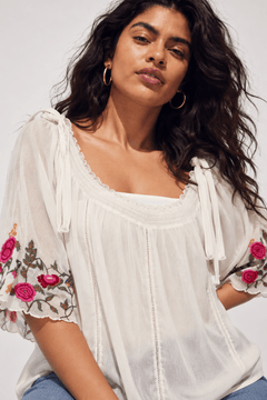 Off-Shoulder Blouse in Viscose- Size: XL