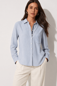 ♦︎ Blue Striped Shirt - Size: M/L