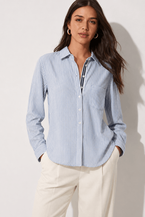 ♦︎ Blue Striped Shirt - Size: M/L