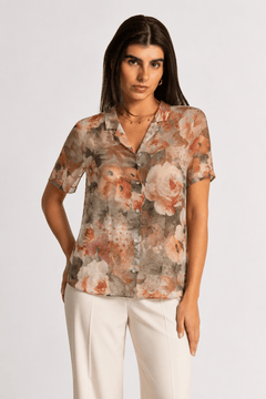 Crinkled Watercolor Blouse - Size: M