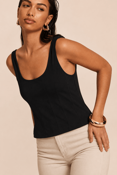 Jersy Scoop Neck Tank Top - Size: M/L