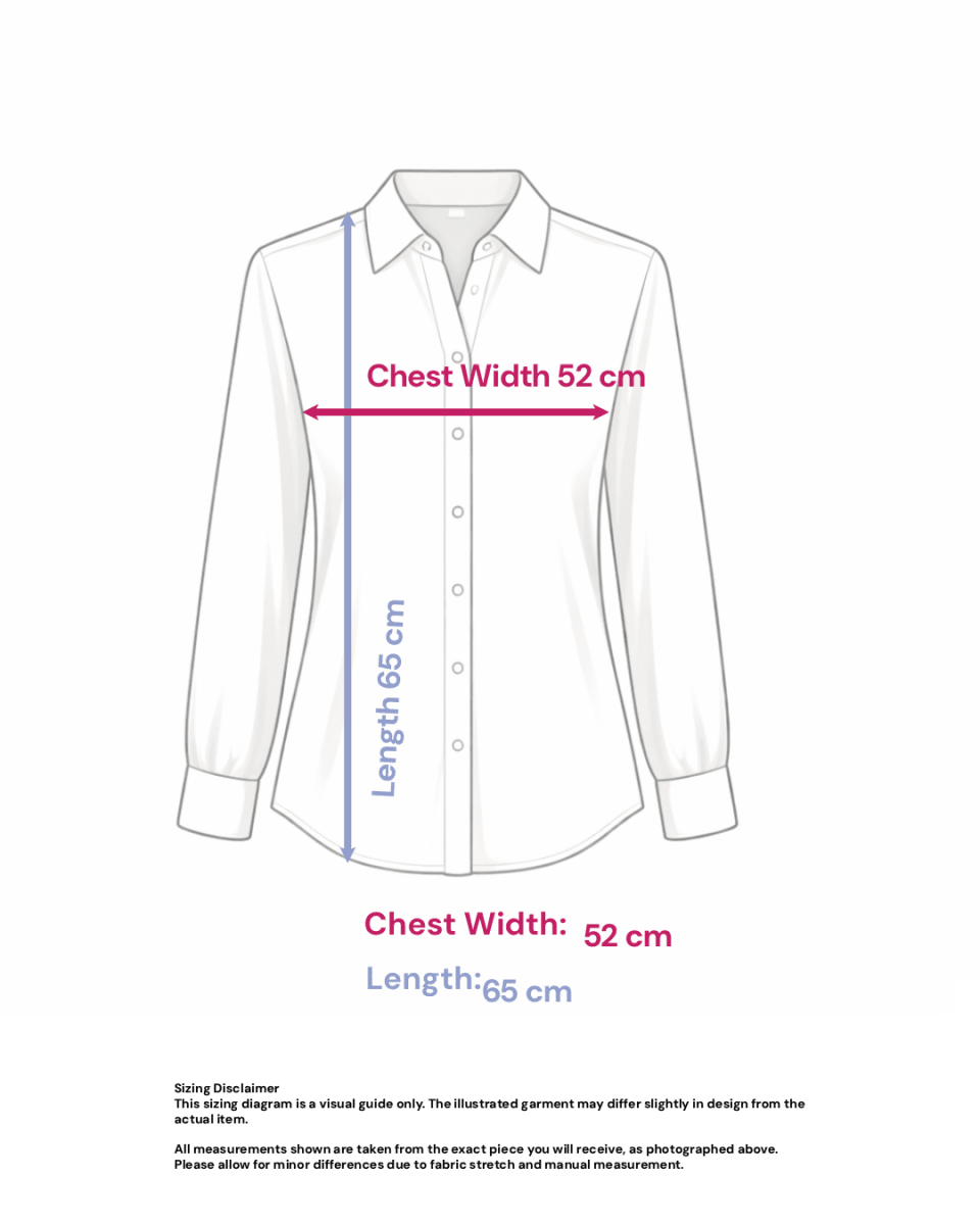 Stripped Cotton Blend Shirt with 3/4 Sleeves- Size: M/L — measurements