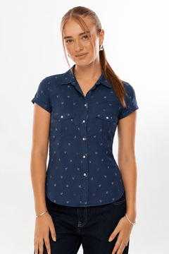 ♦︎ Anchor Print Cotton Shirt- Size: M
