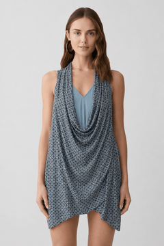 Asymmetrical Cowl Neck Dress - Size: S/M