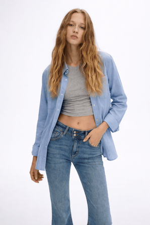 Baby Blue Cotton Shirt- Size: S