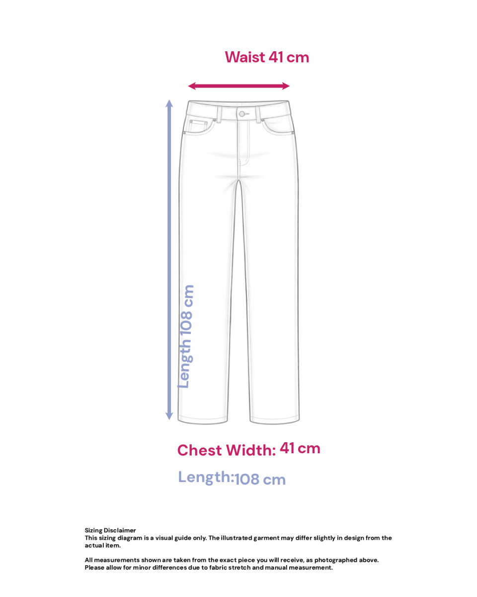 Black & White Cotton Pants - Size: S/M — measurements