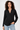 Black Wrap Blouse in Classic Look - Size: XS