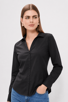 Classic Black Collared Shirt- Size: M