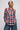 Cotton Plaid Shirt with Chest Pockets- Size: M/L