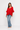 Gathered  V-Neck Blouse in Bright Red- Size: XXL/XXXL