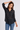 Sheer Black Striped Shirt in Cotton- Size: L
