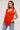 Vibrant Orange Round Neck Top - Size: M