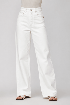 Wide Hight Jeans in Classic White- Size: XXS/XS