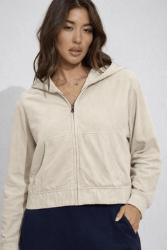 Cotton Zip-up Crop Jacket - Size: XS (Fits: S/M)