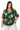 Ochre Floral Print Blouse in Teal- Size: XL