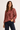 Balloon-Sleeves Blouse in Burgundy- Size: M