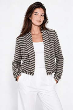 Black and Cream Chevron Cardigan - Size: S