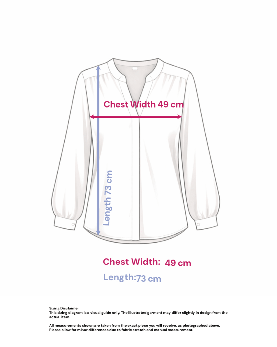 Fitted V-Neck Blouse- Size: S/M — measurements