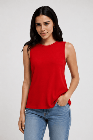 Minimalist Top in Bold Red - Size: XS