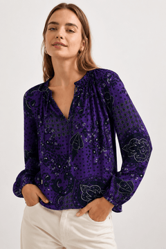 Rich Purple Blouse in Soft Fabric- Size: XS