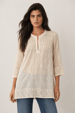 ♦︎ Sheer Cream Blouse - Size: M