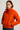 Bright Orange Puffer Jacket with Asymmetrical Zip- Size: S