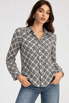 Abstract Patterned Blouse - Size: S