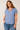 Cotton Blend  Plaid Blouse in Sky Blue- Size: XL