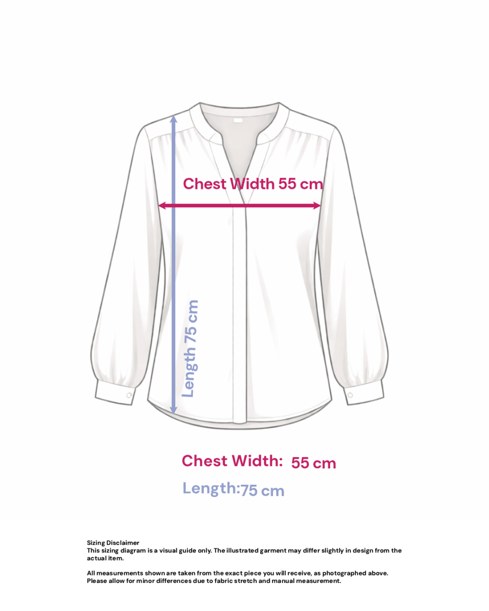 Dark Sheer Blouse in Straight Fit- Size: M/L — measurements