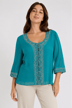♦︎ Embroidered Beaded Top - Size: XXL