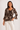 Floral Viscose Blouse in Warm Brown - Size: M