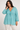 Lace Trim Blouse in Light Turquoise- Size: XXXL