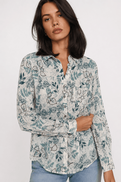 Slim-Fit Blouse in Cotton Modal- Size: S