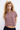 Striped Relaxed Fit Top in Burgundy and Oatmeal - Size: S