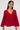 Deep  Red V-Neck Blouse in Viscose Fabric- Size: S