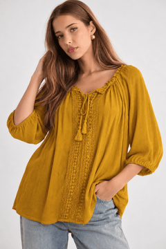 ♦︎ Mustard Viscose Blouse - Size: M