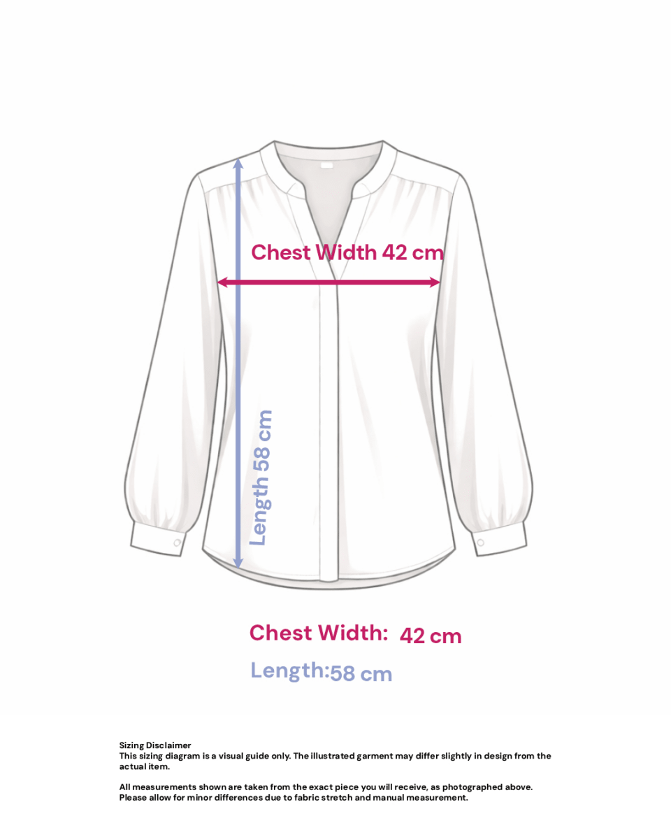 100% Viscose Dotted Blouse - Size: M( Fits : XS/S) — measurements