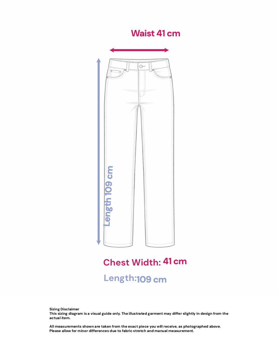 Tropical Leaf Print Pants in Viscose- Size: M — measurements