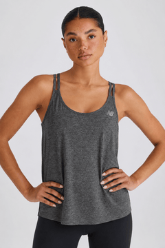 Grey Heathered Racerback Tank Top - Size: M/L