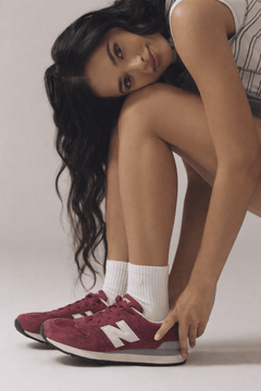 New Balance 574 Suede Burgundy Lifestyle Shoes - Size: 37.5
