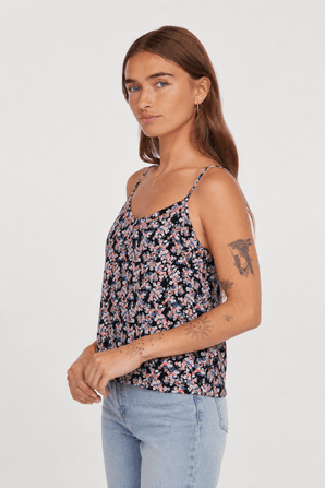 Allover Floral Print Strappy Top - Size: S
