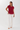 Split Neck Blouse in Burgundy- Size: M