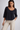 Black Eyelet Lace Short Sleeve Top- Size: M