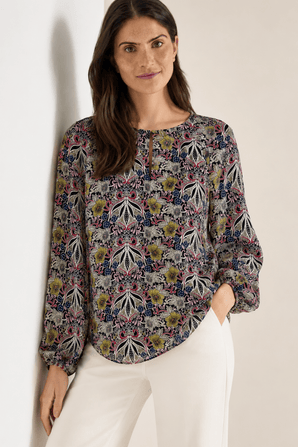 Bold Floral Patterned Blouse - Size: M/L
