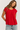 Bright Red Pleated Top - Size: XXXL