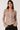 Crinkled Blouse in Red, Brown and Cream- Size: M/L